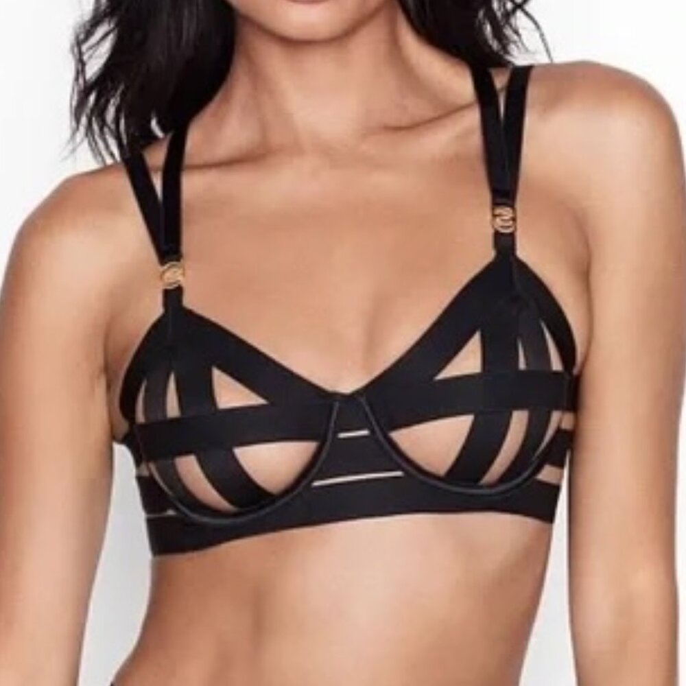 NWT VICTORIA'S SECRET Luxe Very Sexy Strappy Bondage Unlined Demi Bra